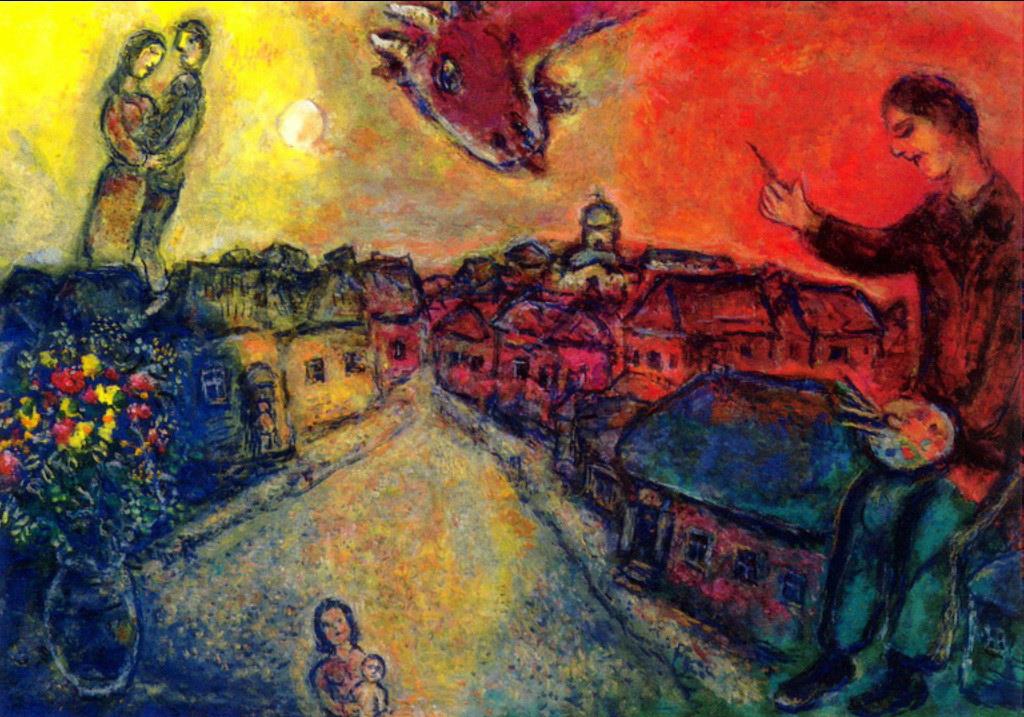 Artiste sur Vitebsk 2 contemporain Marc Chagall Peintures à l'huile